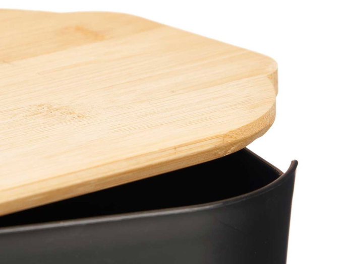 KINVARA Panera noire avec couvercle en bambou 4,5L