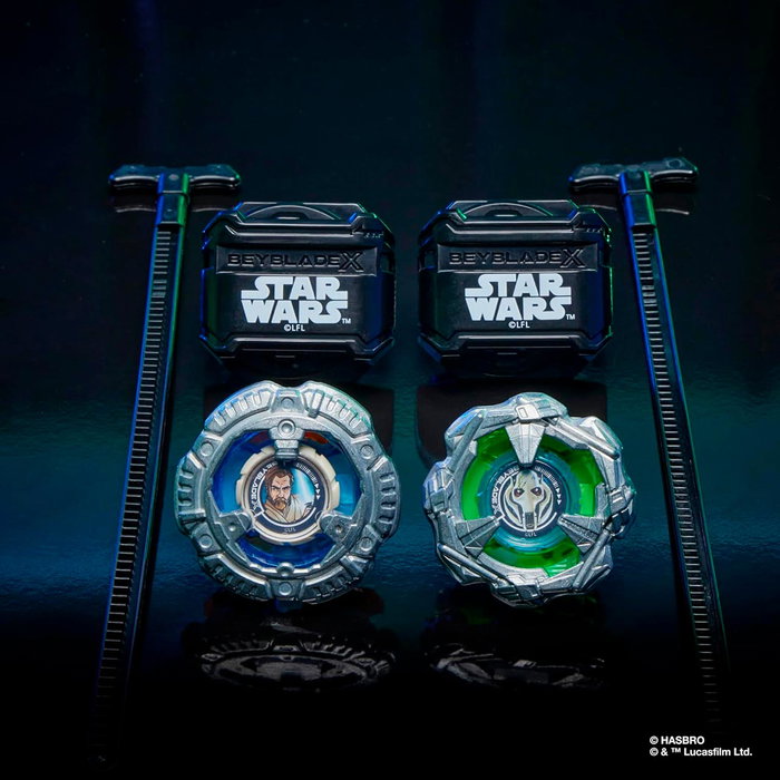 Hasbro Beyblade X Star Wars - Pack Obi-Wan Kenobi vs General Grievous - 2 Tops de Rotation Droite et 2 Lanceurs - Jeu de Bataille pour Enfants dès 8 ans Hasbro Beyblade X Star Wars - Pack Obi-Wan Kenobi vs General Grievous - 2 Tops de Rotation Droite et 2 Lanceurs - Jeu de Bataille pour Enfants dès 8 ans