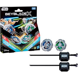 Hasbro Beyblade X Star Wars - Pack Obi-Wan Kenobi vs General Grievous - 2 Tops de Rotation Droite et 2 Lanceurs - Jeu de Bataille pour Enfants dès 8 ans