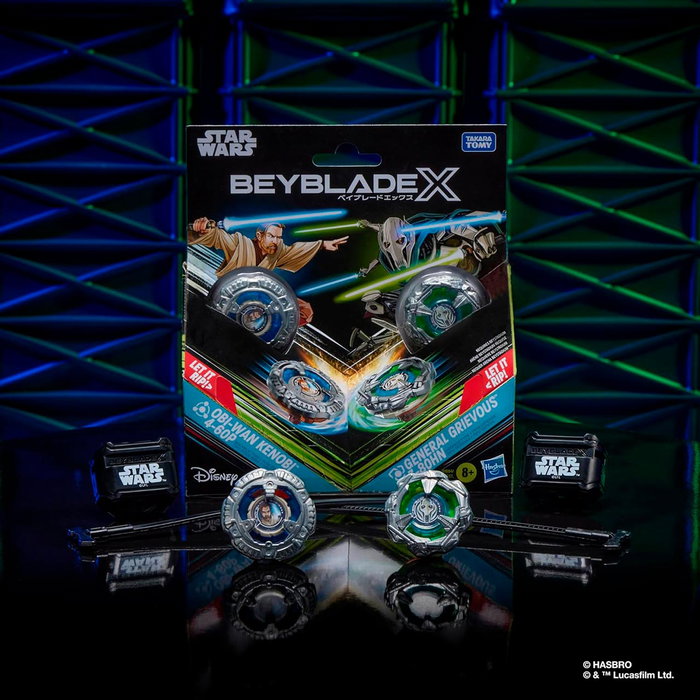 Hasbro Beyblade X Star Wars - Pack Obi-Wan Kenobi vs General Grievous - 2 Tops de Rotation Droite et 2 Lanceurs - Jeu de Bataille pour Enfants dès 8 ans Hasbro Beyblade X Star Wars - Pack Obi-Wan Kenobi vs General Grievous - 2 Tops de Rotation Droite et 2 Lanceurs - Jeu de Bataille pour Enfants dès 8 ans