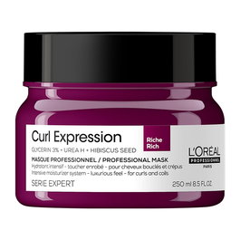 L'Oréal Professionnel Série Expert Curl Expression Rich - Masque crème traitement cheveux hydratation intense Glycérine 3% Urée H Graines d'hibiscus 250 ml
