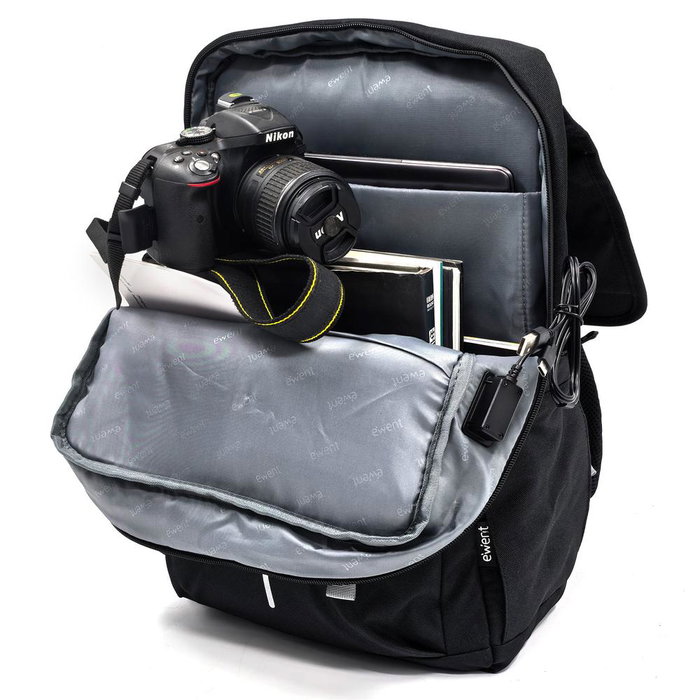 Ewent Mochila Trendy Roll EW2537 Vintage Unisex 27L 44x31x15cm pour PC Portable 16.1 pouces Oxford 900D