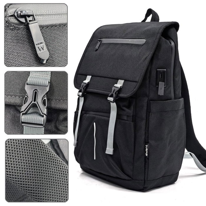 Ewent Mochila Trendy Roll EW2537 Vintage Unisex 27L 44x31x15cm pour PC Portable 16.1 pouces Oxford 900D