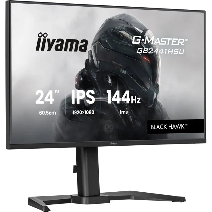Iiyama G-Master - Ecran PC Gaming 24 Pouces (24") FHD 144Hz 1ms IPS - Moniteur avec Réglage en Hauteur, Hub USB, DisplayPort, HDMI, Haut-parleurs