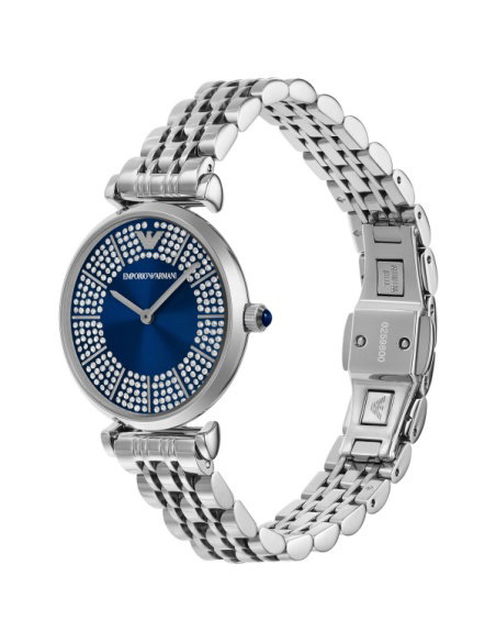 Armani AR11627 avec cadran bleu et bracelet gris