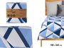 Giftdecor Colcha de Lit Réversible 180x260 cm Motifs Triangles Bleus et Blancs (Set de 6)