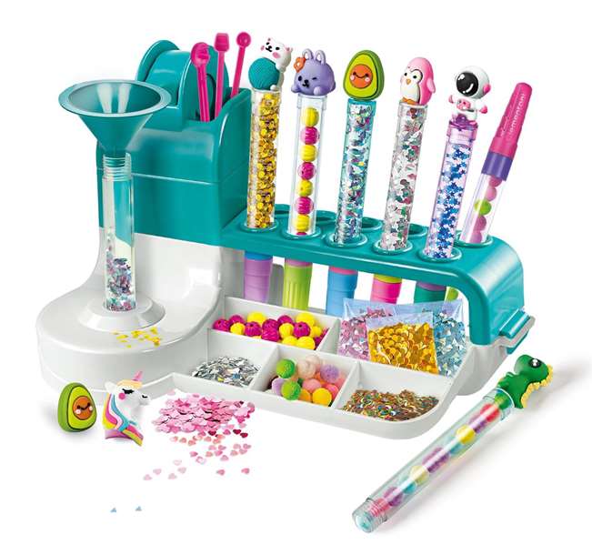 Clementoni - Laboratoire de Stylos - Kit Créatif avec Embudo, Pinces et Outils de Précision - Jeu Éducatif pour Enfants dès 7 Ans