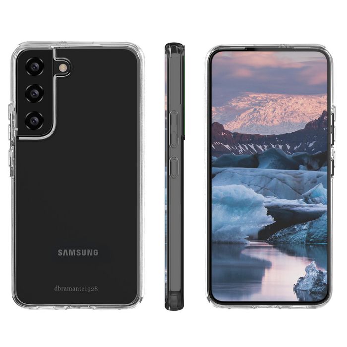 dbramante1928 - Coque transparente souple recyclée pour Samsung Galaxy S22 - Protection choc, antidérapante et compatible recharge sans fil