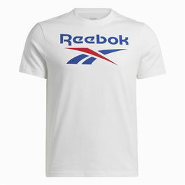 T-shirt à manches courtes homme Reebok Identity Big Stacked Logo Blanc