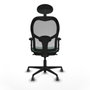 Piqueras y Crespo Chaise de Bureau avec Appui-tête Jorquera Vert émeraude