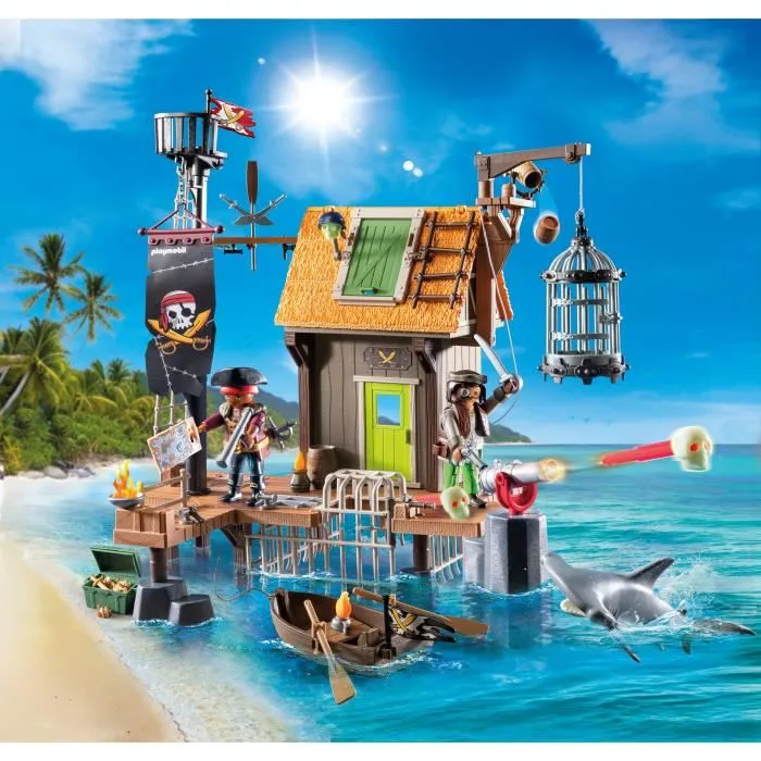 Playmobil 71792 - Port de pirates avec repaire, prisons et canon - Jeu de construction 165 pièces - Les pirates - À partir de 4 ans Playmobil 71792 - Port de pirates avec repaire, prisons et canon - Jeu de construction 165 pièces - Les pirates - À partir de 4 ans