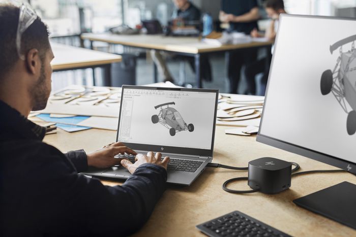 HP Station d'accueil Thunderbolt 4 G4 280 W avec câble combo - Compatible multi-marques, jusqu'à 4 écrans 4K, ports multiples (USB-C, HDMI, DisplayPort, USB-A, RJ45)