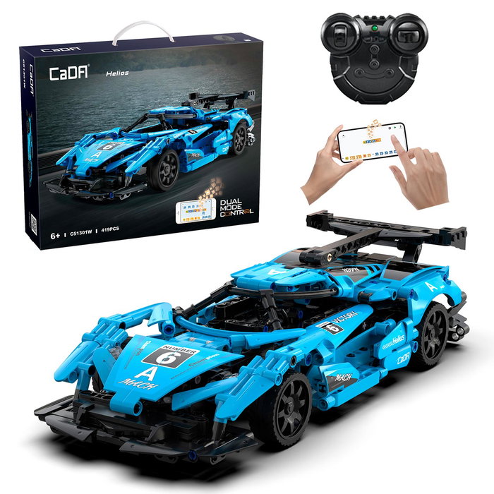 DEQUBE CADA Helios Voiture de Course Bleue, 419 Pièces avec App et Télécommande 2.4GHz Bluetooth DEQUBE CADA Helios Voiture de Course Bleue, 419 Pièces avec App et Télécommande 2.4GHz Bluetooth