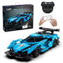 DEQUBE CADA Helios Voiture de Course Bleue, 419 Pièces avec App et Télécommande 2.4GHz Bluetooth