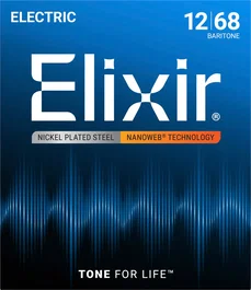 ELIXIR Jeu de cordes électrique Nanoweb Baritone - 12-68