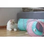 Kerbl Tunnel pour chat Triangle Turquoise/rose/gris
