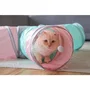 Kerbl Tunnel pour chat Triangle Turquoise/rose/gris