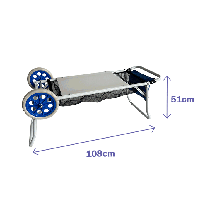 Marbueno 10362 Chariot Portable Convertible en Acier pour Camping et Plage 108x51x51 cm