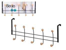 BERILO Porte-perches 10 cintres Noir-Bois