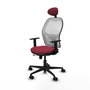 Piqueras y Crespo Chaise de Bureau Jorquera avec Appui-tête Bordeaux et Blanc