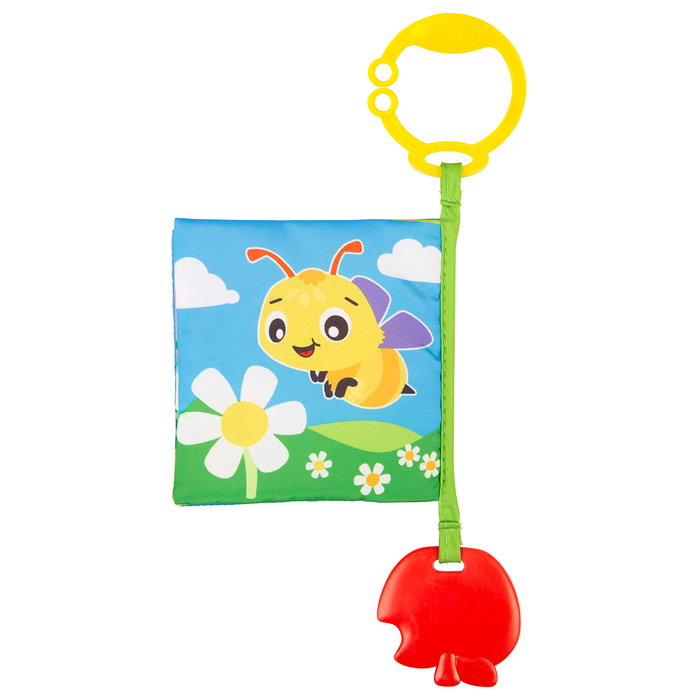 Playgro Livre d'activités pour poussette 0189056 – avec textures, mordeur et clip, multilingue