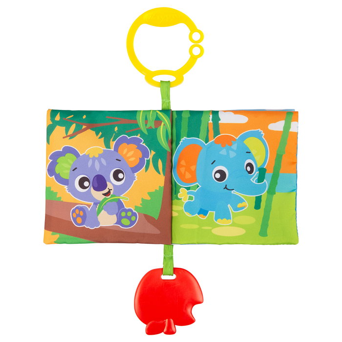 Playgro Livre d'activités pour poussette 0189056 – avec textures, mordeur et clip, multilingue