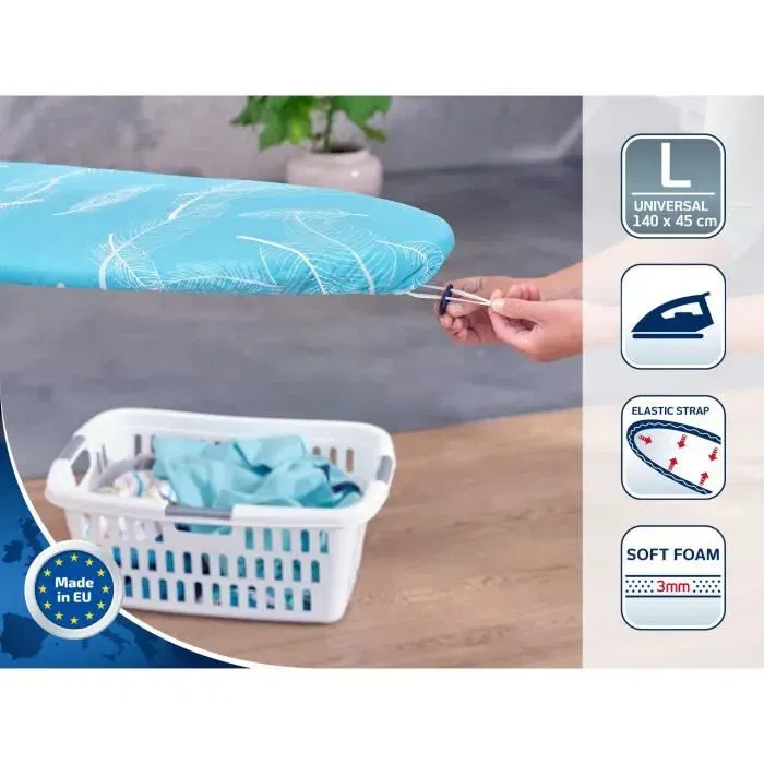 Leifheit L 71608 Housse de table à repasser Thermo Reflect avec revêtement titane, pour planche maxi 140 x 45 cm, AirBoard