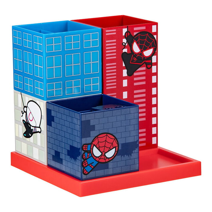 Paladone Organiseur de Bureau Spider-Man avec Blocs Modulaires et Taille-Crayon Rotatif