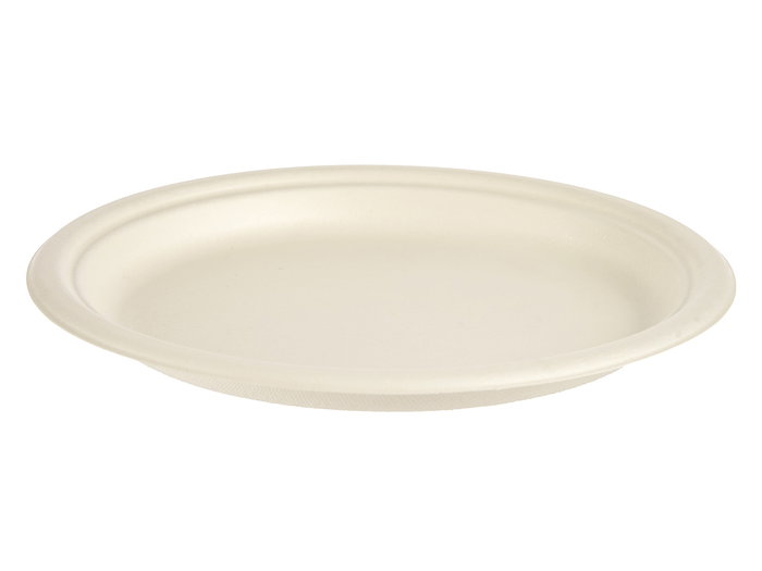 Kinvara Set de 6 assiettes plates biodégradables blanc 25,4 x 3 cm papier compostable (Set de 64)