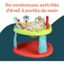 Bambisol Base d'Activités pour Bébé - Siège Rotatif 360°, 3 Hauteurs Réglables avec Tablette Musicale, Jouets, Hochets et Miroir - Multicolore