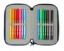 Safta Plumier Triple 37 Pièces pour Crayons - Dimensions : 12,5 x 19,5 x 5,5 cm