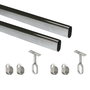 Emuca Lot de 2 rails ovales pour armoires 30x15 mm, 1.15m, Chromé