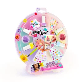 Canal Toys Kit de manucure créative Roue Nail Art OFG 359 Style 4 Ever avec vernis pastels, stickers, paillettes et accessoires pour enfants à partir de 8 ans