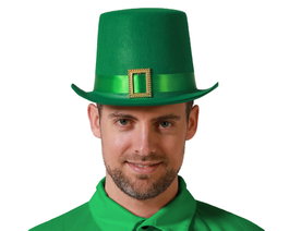 Atosa Sombrero Vert avec Boucle Dorée pour Déguisement de Lutin de la Saint-Patrick