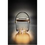 Krinner Lumix Deco Glass Basic, Lampe en verre blanc/transparent avec couvercle en bambou et chargement solaire