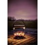 Krinner Lumix Deco Glass Basic, Lampe en verre blanc/transparent avec couvercle en bambou et chargement solaire