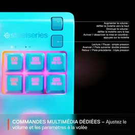 SteelSeries Clavier Gaming Filaire Apex 3 TKL Azerty - Touches Anti-Ghosting, Force d'Actionnement 60g, Interrupteurs Whisper Quiet Silencieux, Disposition TKL, Couleur Bleu Ciel