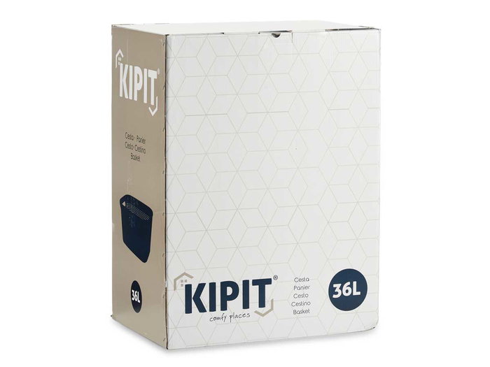 KIPIT Panier à linge rotin 36L Crème-Noir KIPIT Panier à linge rotin 36L Crème-Noir