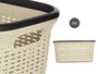 KIPIT Panier à linge rotin 36L Crème-Noir