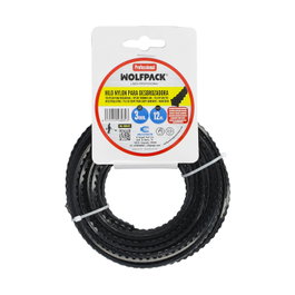 WOLFPACK LINEA PROFESIONAL Fil de débroussailleuse nylon et aluminium denté 3,0 mm, 12 m
