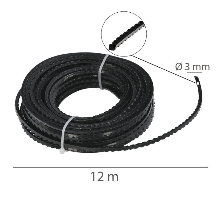 WOLFPACK LINEA PROFESIONAL Fil de débroussailleuse nylon et aluminium denté 3,0 mm, 12 m WOLFPACK LINEA PROFESIONAL Fil de débroussailleuse nylon et aluminium denté 3,0 mm, 12 m