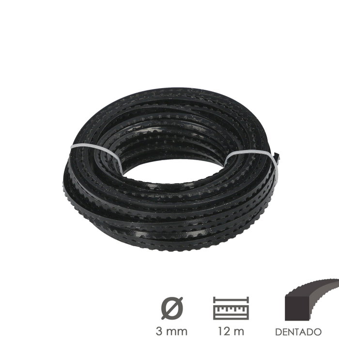 WOLFPACK LINEA PROFESIONAL Fil de débroussailleuse nylon et aluminium denté 3,0 mm, 12 m WOLFPACK LINEA PROFESIONAL Fil de débroussailleuse nylon et aluminium denté 3,0 mm, 12 m