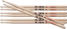 VicFirth American Classic X5B Baquetas pack 3+1 - Hickory, 16.5", batterie