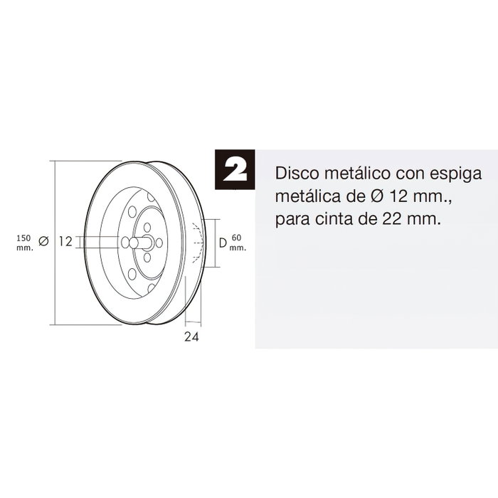 WOLFPACK LINEA PROFESIONAL Treuil volet métallique pointe métallique 150x60 sangle 22 mm