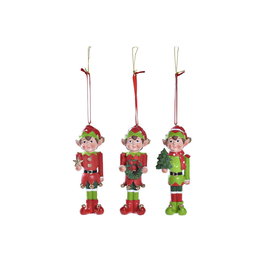 Décorations de Noël DKD Home Decor Résine Elfe (5 x 4 x 14 cm) (3 Unités)