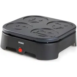 Domo Crêpière EMOJI, 4 crêpes Ø 11 cm, 600 W, revêtement antiadhésif, dimensions : 31 x 34 x 13 cm