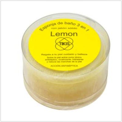 Tikis Éponge Ronde avec Savon Citron 100G Tikis Éponge Ronde avec Savon Citron 100G