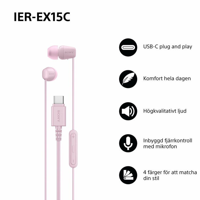 Casque Sony IEREX15CP Rose