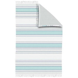 Secaneta Pareo-toanga rayé à franges Lassi Agua 100 x 150 cm pour la plage, la piscine ou la détente