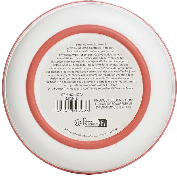 Thermobaby Bol Anti-Dérapant Microwavable Disney Baby Minnie Collector pour Enfant dès 10 Mois, Design Attrayant, Sans BPA